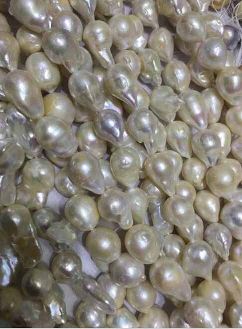 915 + 16 дюймов AA натуральный белый большой нуклеированный барочный жемчуг