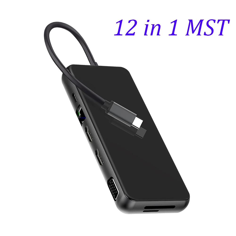 Док-станция usb-хаб MST Type C USB VGA RJ45 PD 3 0 для ноутбуков док-станция Thunderbolt | Электроника