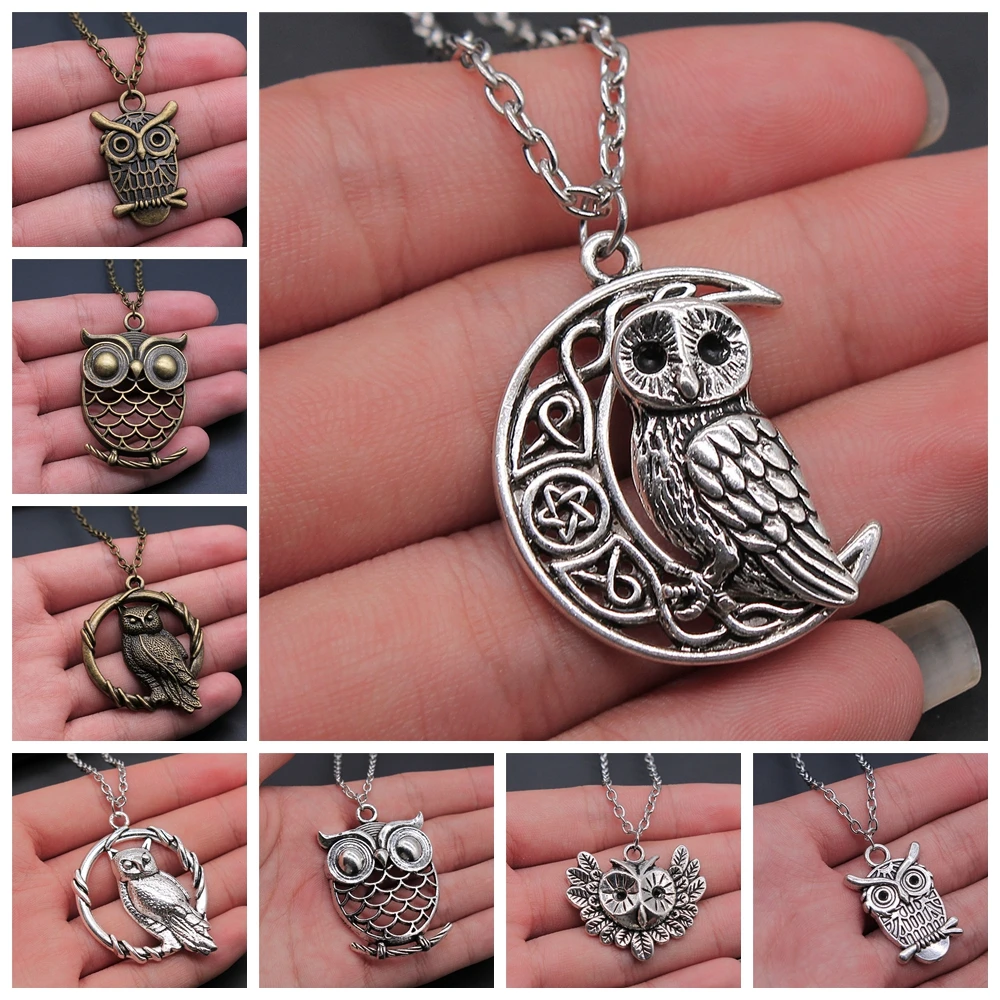 Винтажное ожерелье с подвеской в виде совы для мужчин и женщин длинная