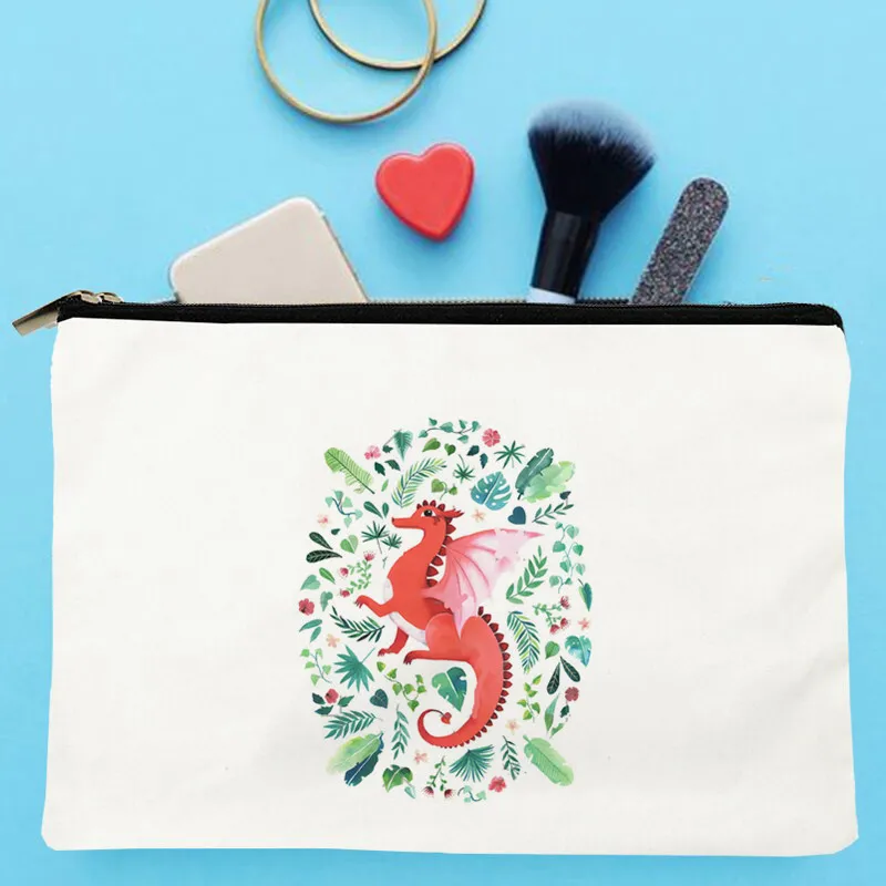 

Women Tropical Dragon Printed Make up bag Fashion Women Cosmetics Organizer Bag for Travel Colorful Storage Bag for Lady Bag