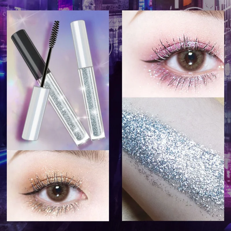 Сверкающая блестящая черная Толстая Удлиняющая ресницы Алмазная тушь для ресниц