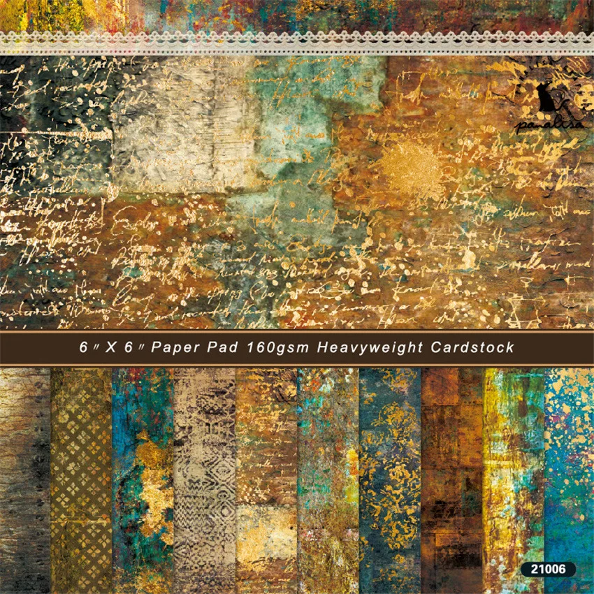 

24 Sheets/Pack 6"*6" Distressed Scrapbooking Papers DIY Art Background Paper Pad For Album Card Making Handmade Paper Craft