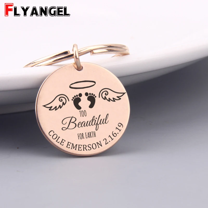 Запоминающееся пользовательское имя и дата брелок для детей потеря родителей