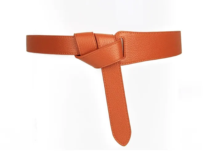 

Black belt female knotted decoration skirt simple wild casual dress waistband long wide belts red PU leather strap jean student