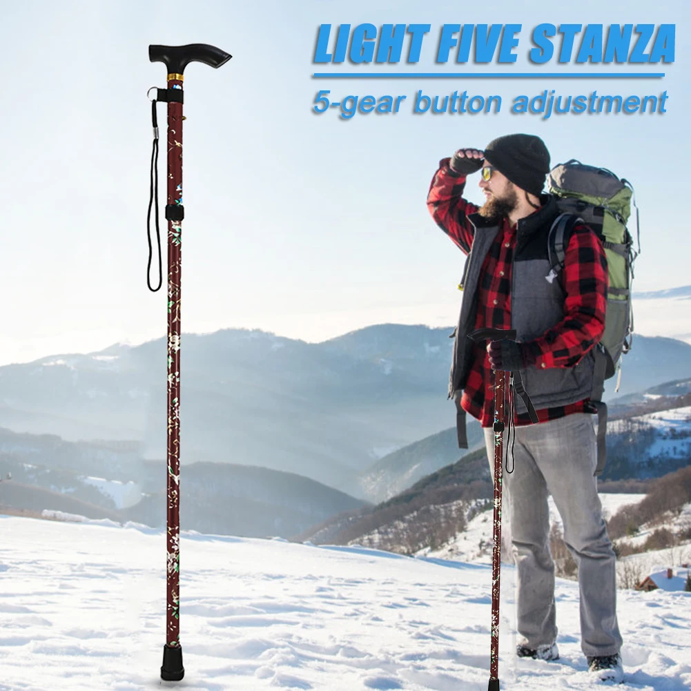 

Walking Stick Aluminum Telescopic Outdoor Camping Foldable Hiking Trekking Poles Travelling Easy Carrying Portable Parts