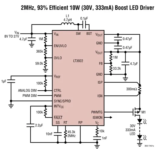 

LT3922 LT3922EUFD LT3922IUFD LT3922HUFD - 36V, 2A Synchronous Step-Up LED Driver