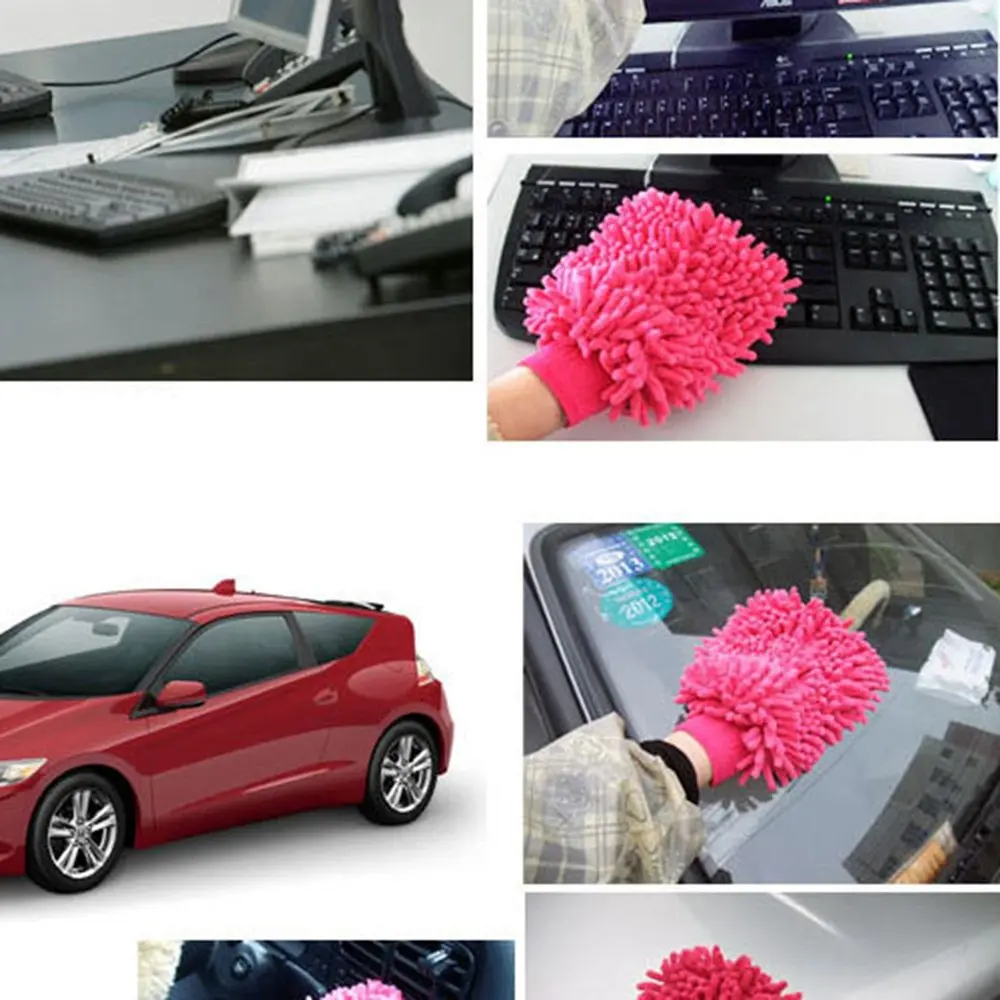 

Chenille Superfine Fiber Single-sided Cleaning Car Gloves Cleaning Rags Coral Car Wash Tools Car Wash Paws
