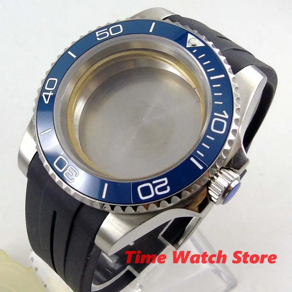 Чехол для часов с сапфировым стеклом 40 мм Синяя Керамическая рамка из