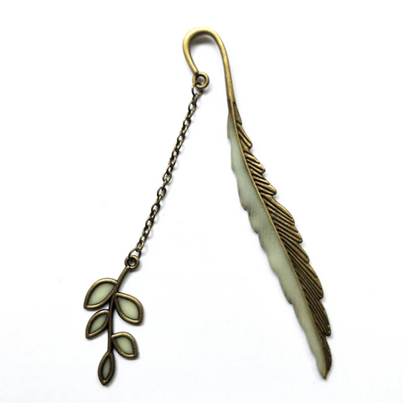 

Luminous Leaf Elf Bookmark Label Read Maker Feather Bookmark Glow In The Dark 4 Styles Vintage Bookmark