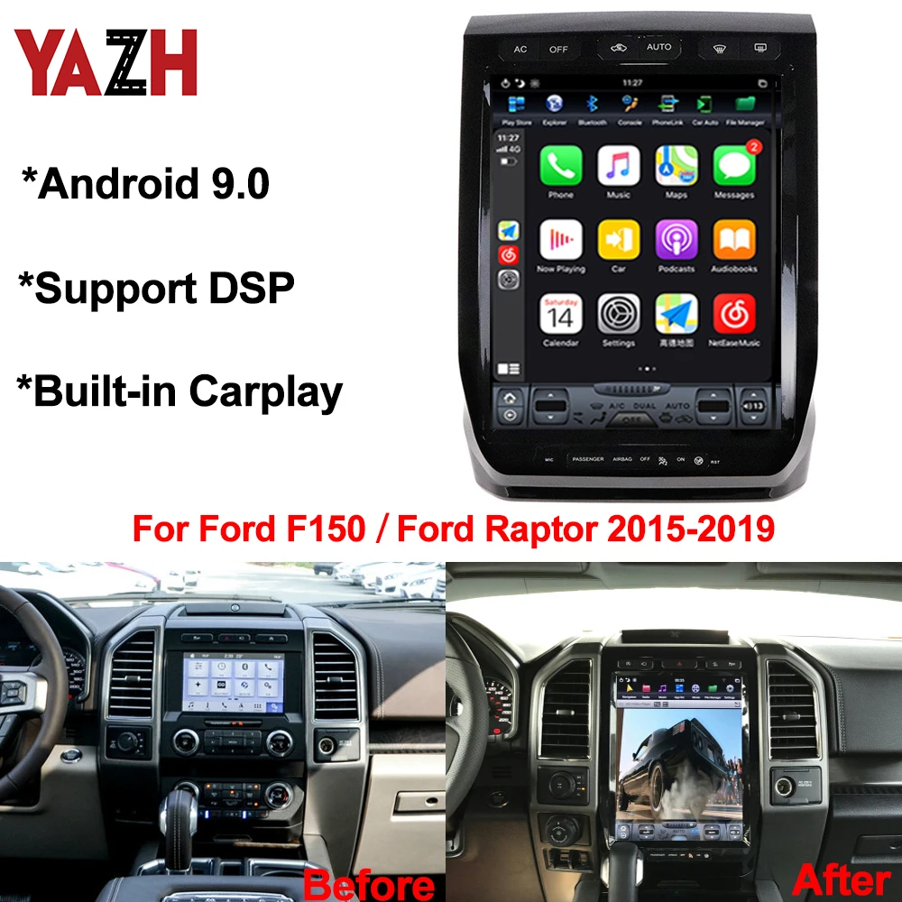 Автомагнитола YAZH 13 0 дюйма для Ford F150 / Raptor 2015 2016 2017 2018 2019 с Android 9 IPS GPS дисплей DSP мультимедиа|Автомагнитолы| |