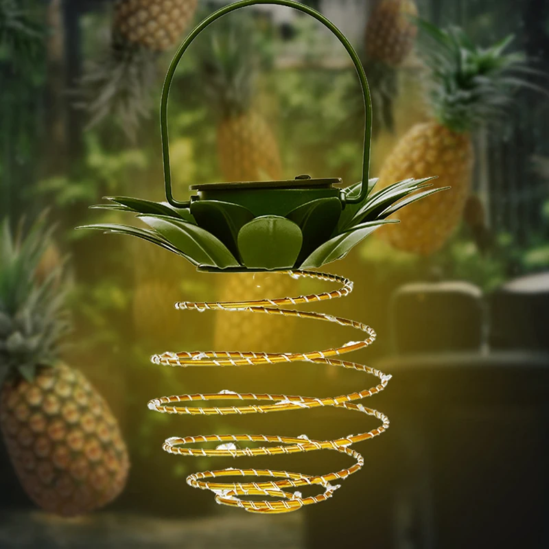 

FangNymph 2pc Outdoor Solar Light Waterproof Pineapple Shape Garden Solar Lamp String Chain Hanging Decoration for Family 60 Led