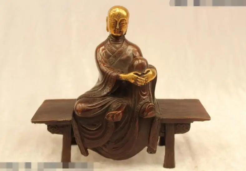 S6805 8 &quotКитайский буддийский народный отличная бронзовая позолота табуреты