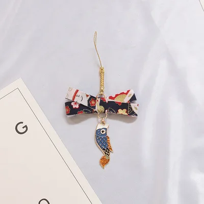 

Japanese Style Koi Lucky Cat Key Chains Short Strap Wrist Strap Phone Lanyard Carp Fish For Woman Bag Accessories Keychain