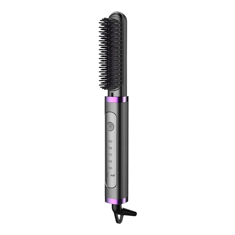 

Electroc Hair Straightening Brush Ion- Fast Heating Comb Repair Frizz Smooth Hair Wet Dry Hair Use Ceramic 5 Level Adjustable