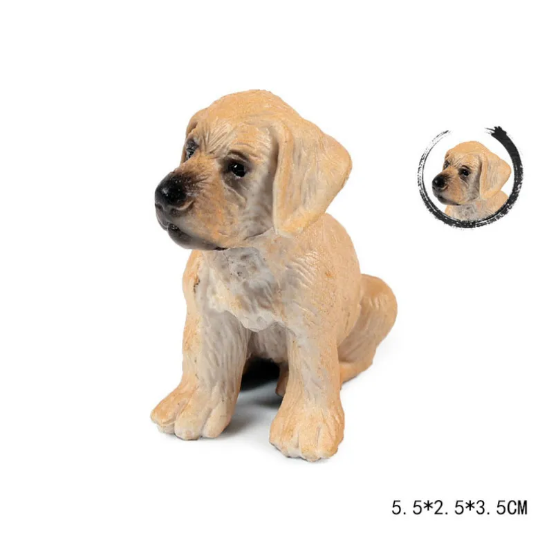 golden hair Puppy B Милый куб модель моделирование зоопарк дикая природа фигура прекрасная образовательная детская панда Лев Зебра слон животное игрушка для детей Декор подарок - Цвет: golden hair Puppy B