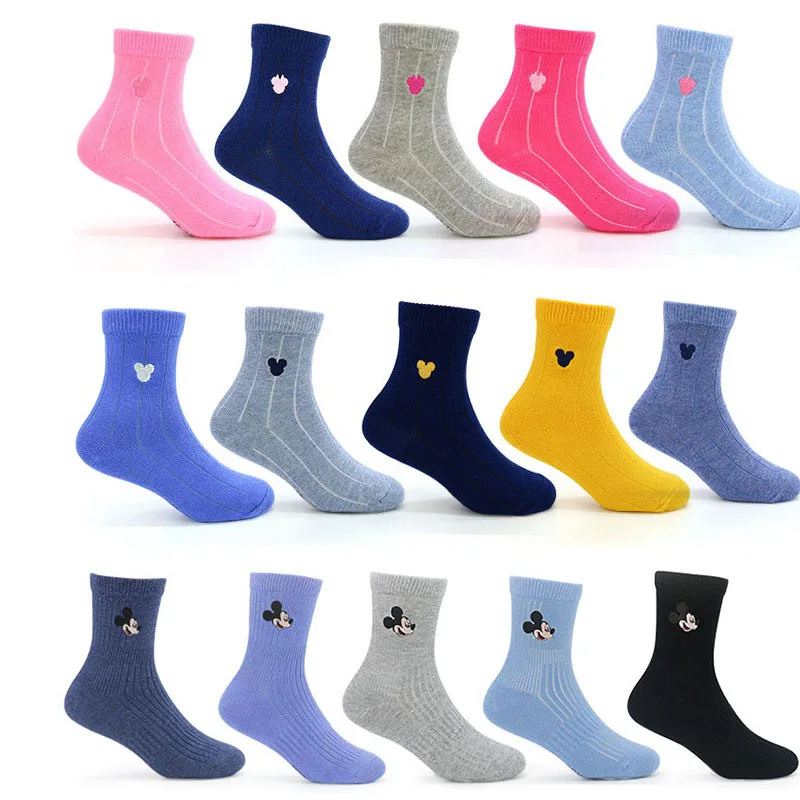Disney Children's Socks Autumn And Winter Cotton Socks Thickening Baby 3-9 Years Old Cartoon Stretch Comfortable Cute Kids Socks