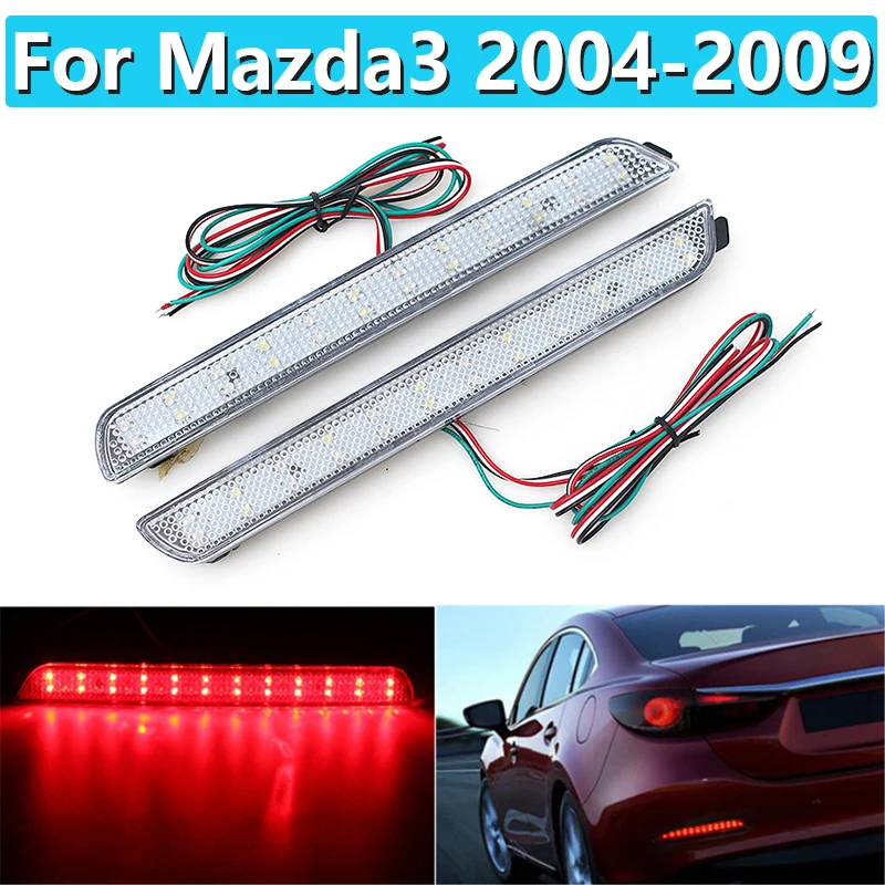 

LED Brake Light Rear Bumper Reflectors Tail Stop Running Turning Light Fog Lamp For Mazda 3 2004-2009 BN8R-51-5L0B