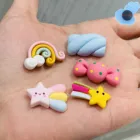 Оптовая продажа, 50 шт., аксессуары для обуви с радужным зефиром, украшения для обуви, браслет Croc Jibz, подарки для вечерние