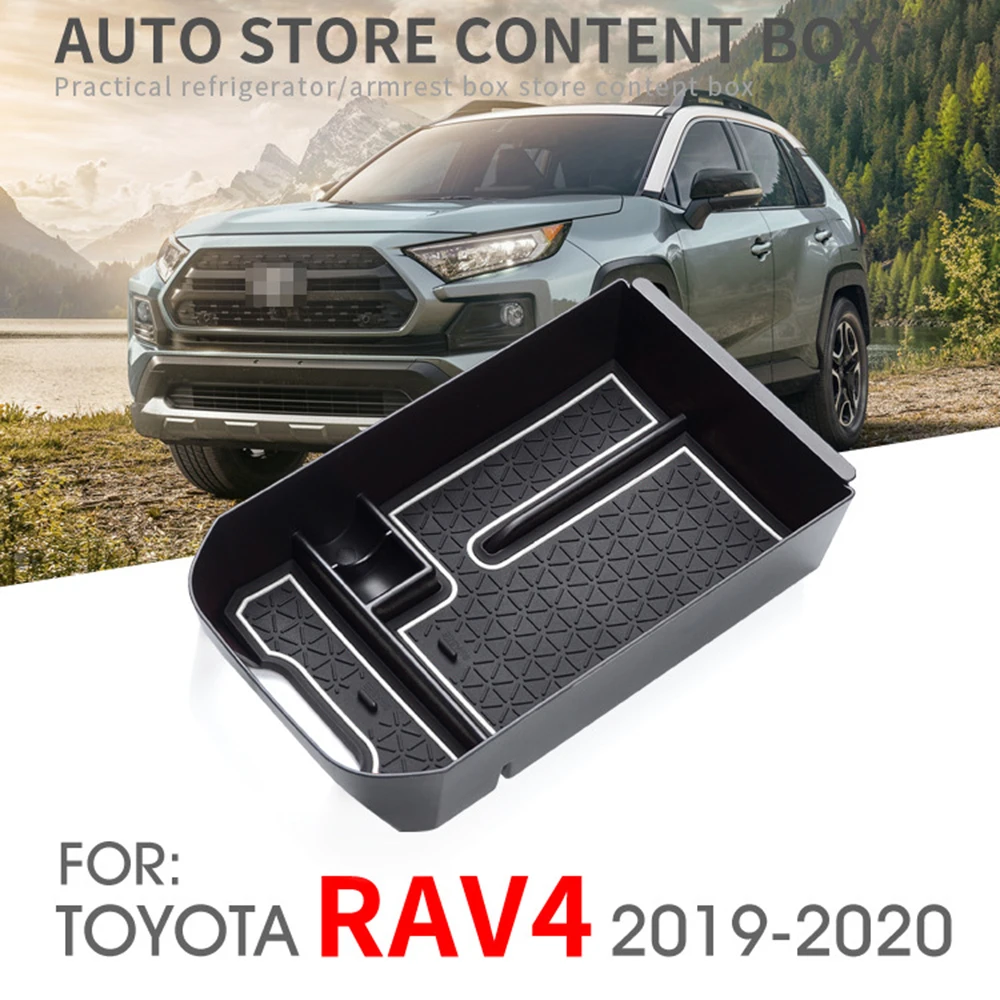 

Car Armrest Storage Box Central Console Glove Tray Case Center Console Organizer Containers Holder For Toyota RAV4 2019 2020