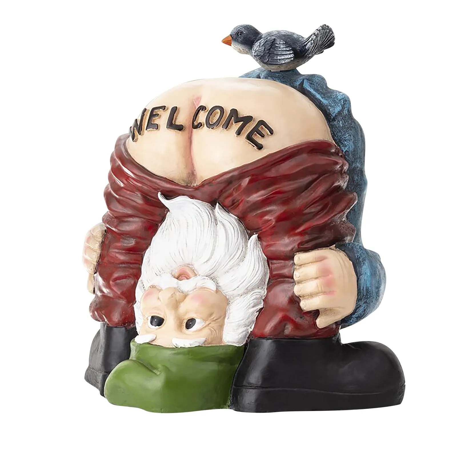 

Garden Gnome Statue Naughty Gnome Statue With Hips Cocked Showing Welcome Garden Gnome With Go Away Not Welcome Plaque Home