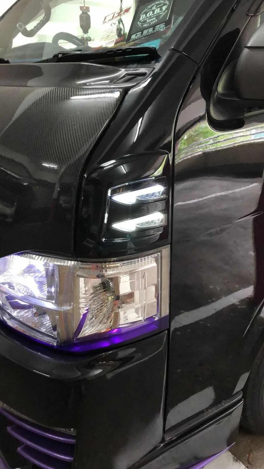 Популярные автомобильные аксессуары Набор корпуса ABS hiace 2005 2016 светодиодный