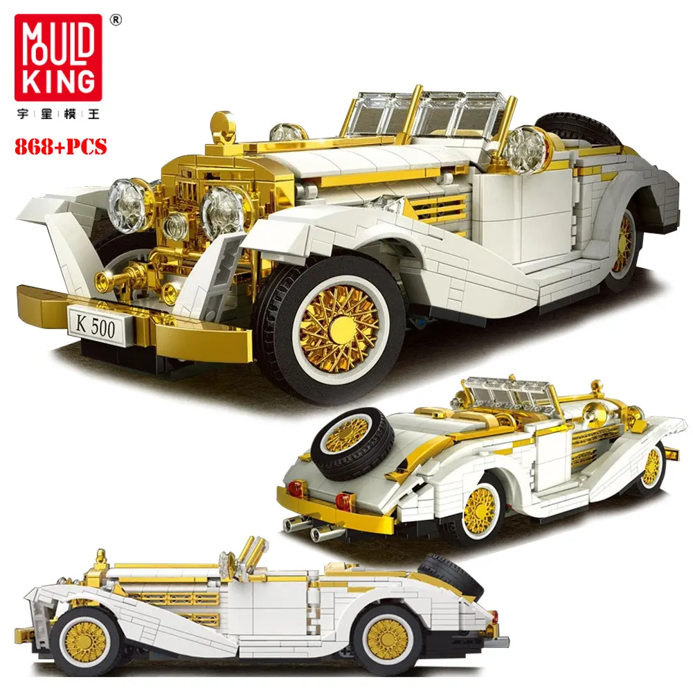 

MOULD KING City Nostalgic Classic Car Technical Series Retro Classic Car Building Blocks Model Toys Cars Boy Kids Toys Gifts
