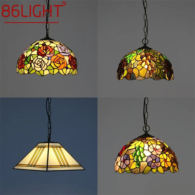 

86LIGHT Tiffany Pendant Light Contemporary Creative Colorful Lamp Fixtures Decorative For Home Dining Room