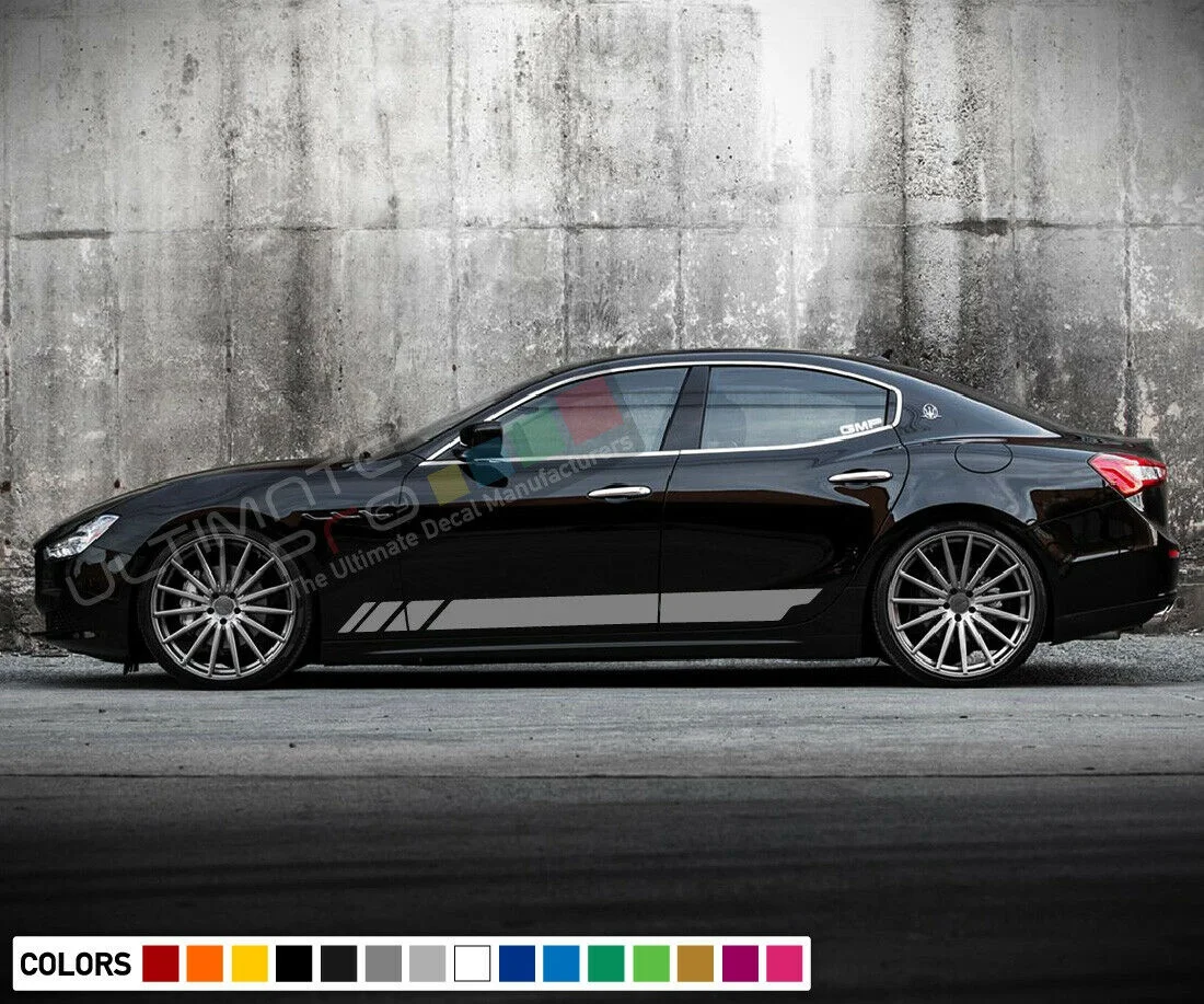 

For x2 Sticker Graphic Decal Sport Stripe Kit for Maserati Ghibili Badge Seat Belt Gear