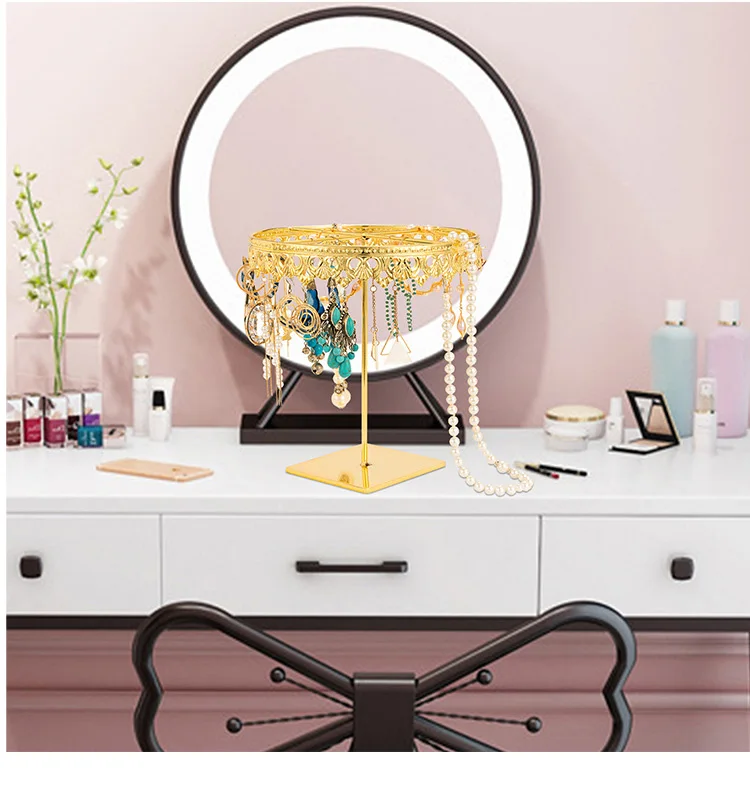

Jewelry Display Stand Iron Round Display Stand Metal Rotating Bracelet Jewelry Necklace Jewelry Display Stand