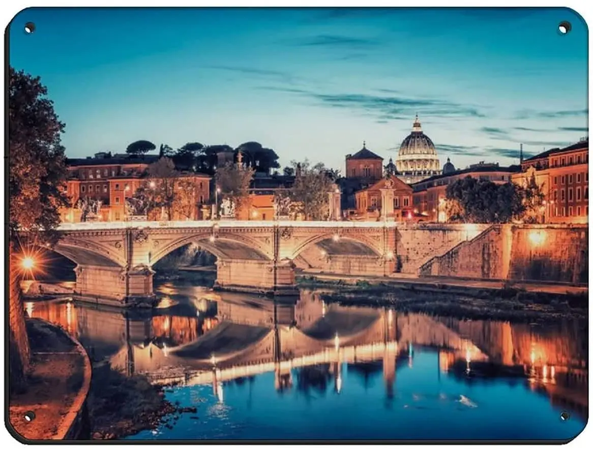 

Rome Sunset Travel Poster 1 Tin Sign Vintage Metal Pub Club Cafe bar Home Wall Art Decoration Poster Retro