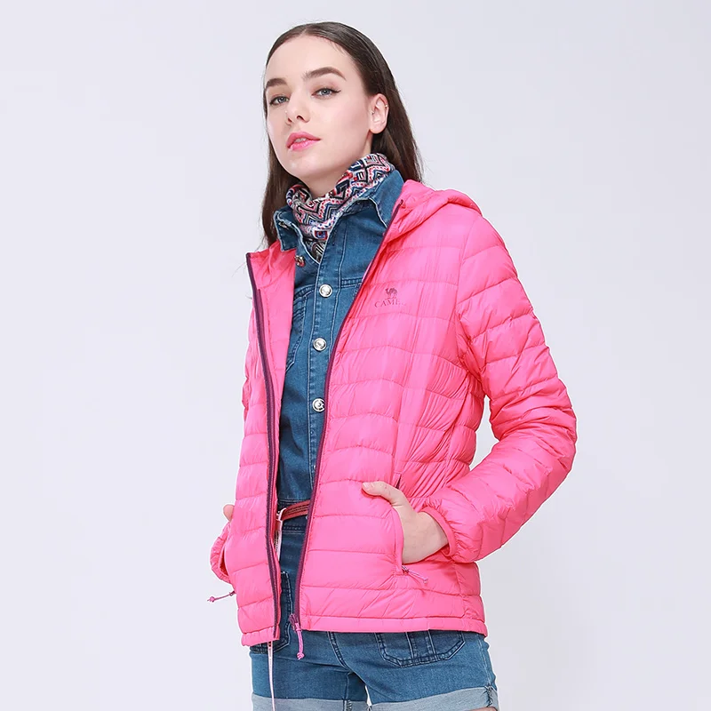 Короткая куртка на утином пуху белого цвета, пальто с гусиным пухом Northface с капюшоном для женщин и мужчин, ультра-светильник, теплая парка больших размеров - Цвет: MeiHong Female