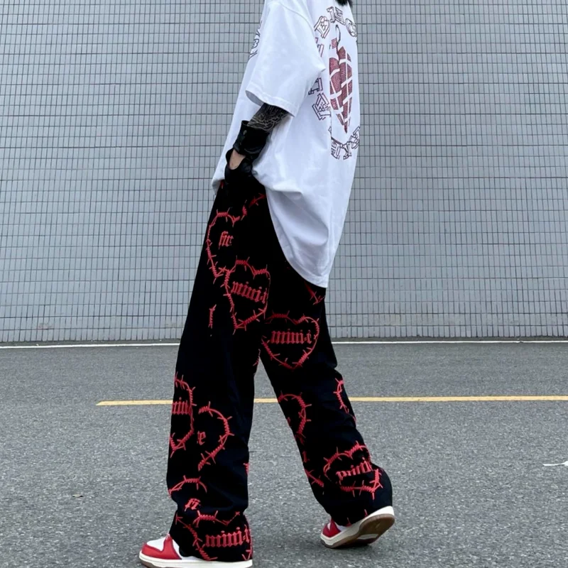 

MINGLIUSILI Y2k Pants Women 2021 Fashion Autumn Gothic Wide Leg Pant Punk Streetwear Loose Casual Vintage Women Trousers