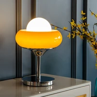 modern minimalist bedroom bedside glass lamp luo color nordic egg tart shape decorative exhibition hall art creative table lamp