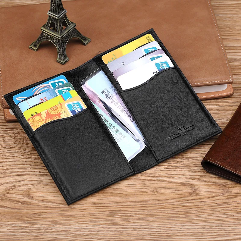 Тонкий мужской кошелек из натуральной кожи с отделением для кредитных карт