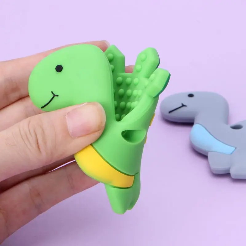 

Dinosaur Baby Teethers Pendant Necklace Accessory BPA Free Silicone Chew Toys