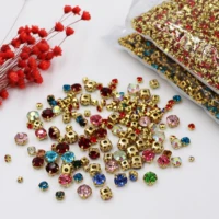 factory gold claw crystal glass sew on rhinestones for diygarment decoration