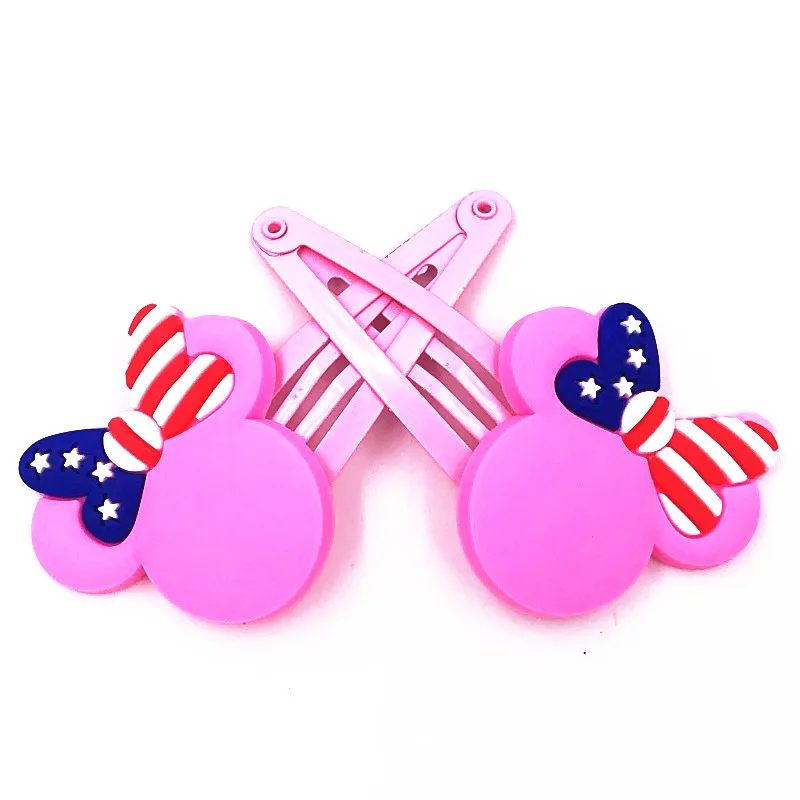 2 шт./компл. мультфильм Микки Минни значок заколки для волос ПВХ мягкие детей
