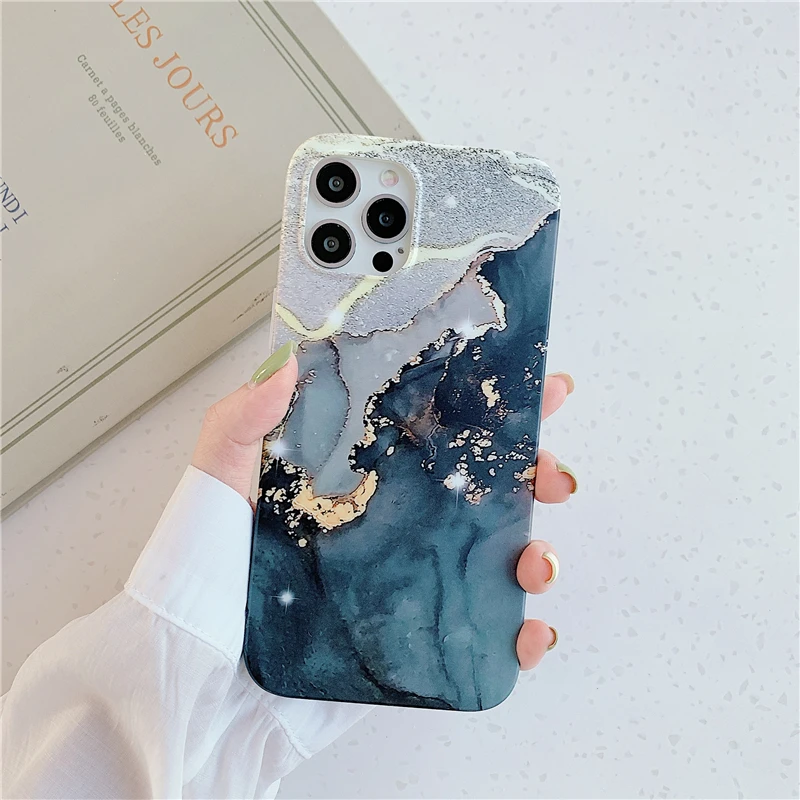 

Fashion Gradient Watercolor Marble Case for Funda iPhone 12 Pro Max Mini 11 X XS XR 7 Plus 8 SE 2 Soft Silicon Matte Back Cover