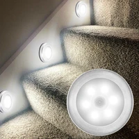 motion sensor night light wireless round led light closet stair lamp magnet safe hallway bathroom bedroom kitchen cabinet lights