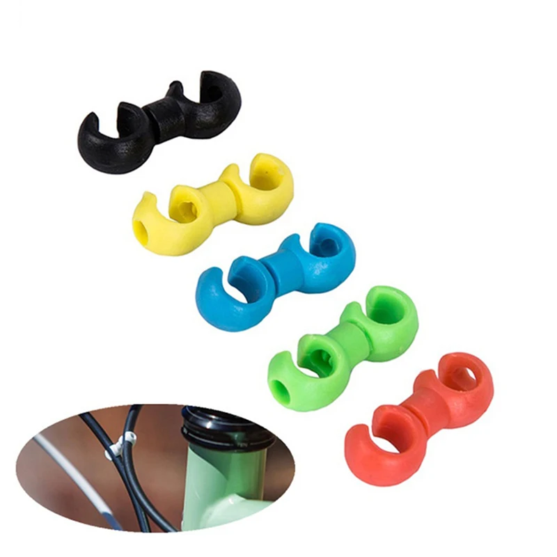 

20Pcs Bike Line Buckle Derailleur Shift Brake Line Pipe Fixed Cable Clasp Rotatable Clip MTB Road Fixed Gear Bicycle Parts