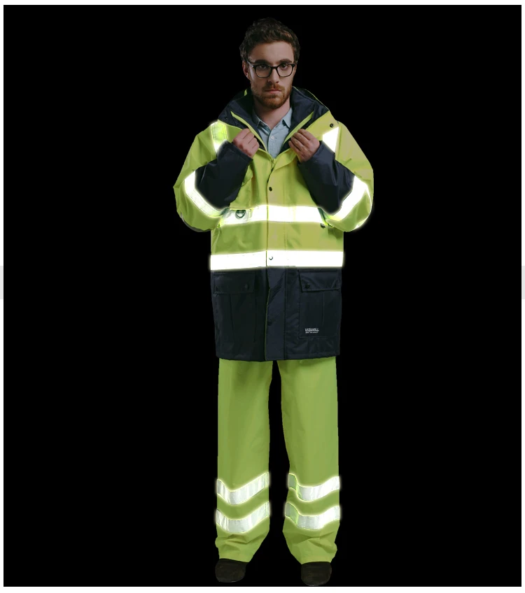 EN471 ANSI/SEA 107 AS/NZS Hi vis водонепроницаемая 5 в 1 куртка со светоотражающей лентой, защитная Рабочая одежда, зимняя куртка