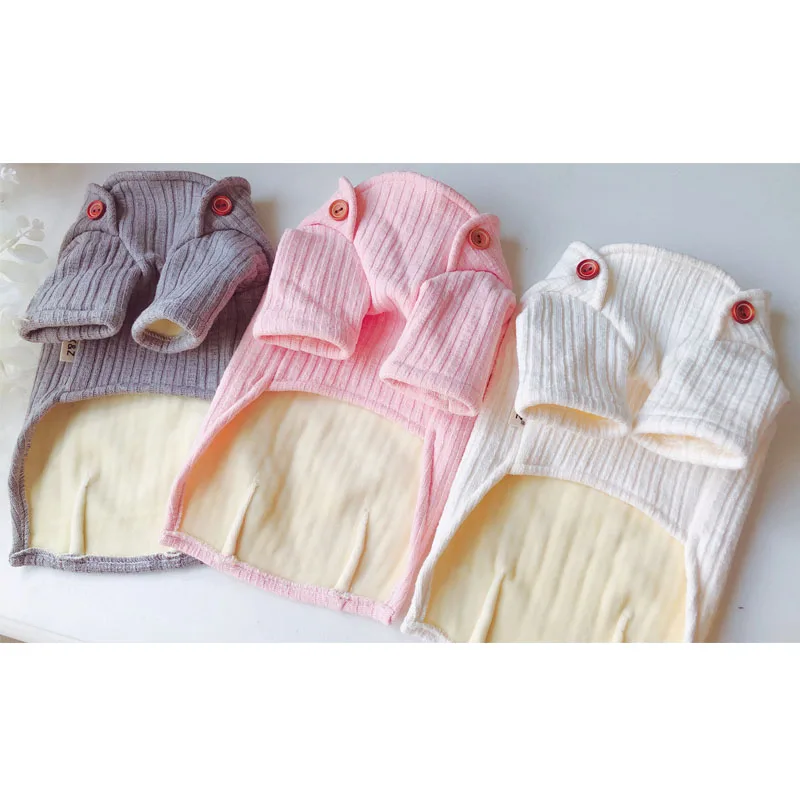 Теплая одежда для собак толстовки маленьких утепленная флисовая рубашка