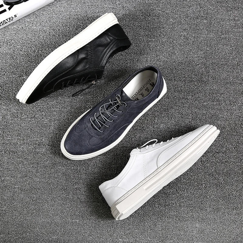 

2018 new men casual shoes lace up leather shoes fashipn comfortable nice high quality Men casual new laces fashion skate shoes