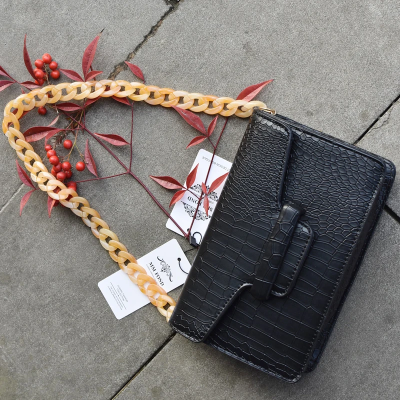 Цепочка из смолы в виде рыбьей кости цепочка акрила для сумок ремешок на плечо