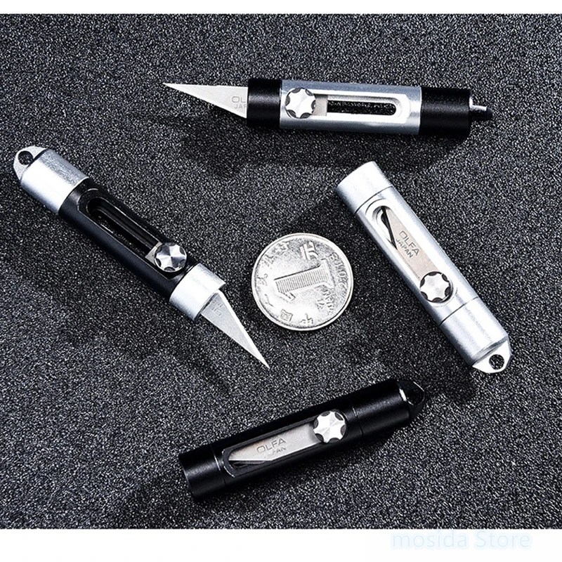 

50pcs Small Retractable Cutter Outdoor Mini Portable Utility Knife Paper Cutter High Hardness Carbon Steel Key Chain Tool 1pcs