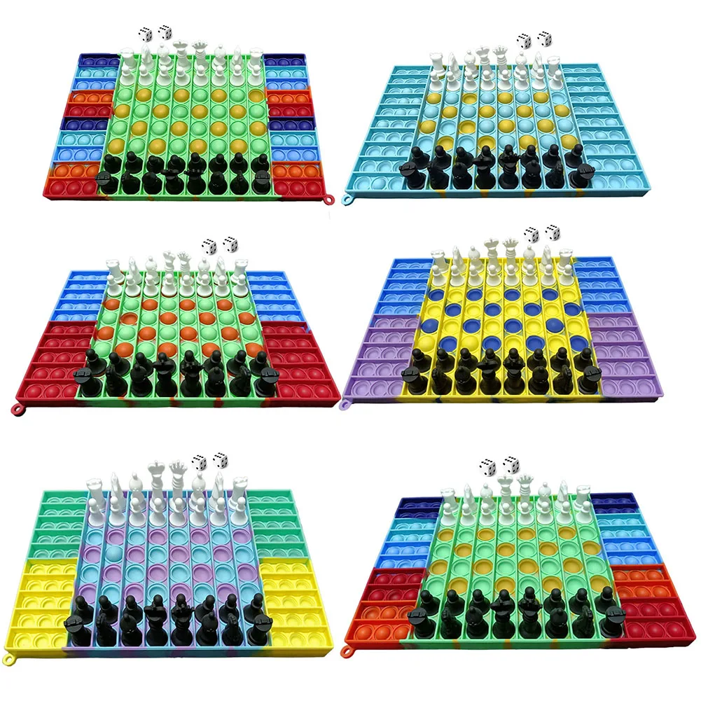

Funny Anti-Stress Intelligent Chess International Chess Push Bubble Decompression Press Chessboard Kid Adult Family Game Toys#20