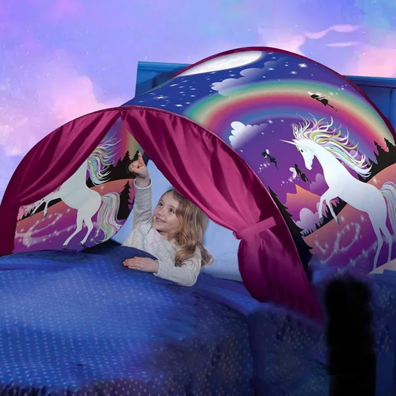 

Romantic Starry Sky Dream Tent Kids Dream Bed Tents Foldable Children Fantasy Night Sleeping Tent Outdoor Mosquito Net for Bed