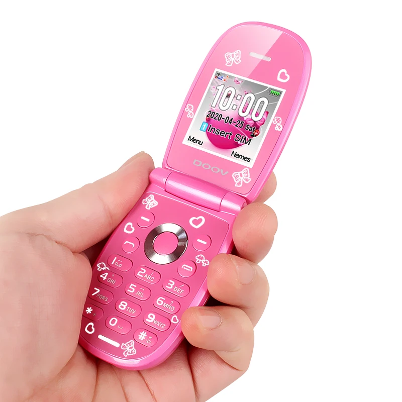 W11 Mini Clamshell Kids Mobile Phone 1.44" Single Sim MP3 Bluetooth Handsfree Earphone Mini Small Flip Cute Girl CellPhone