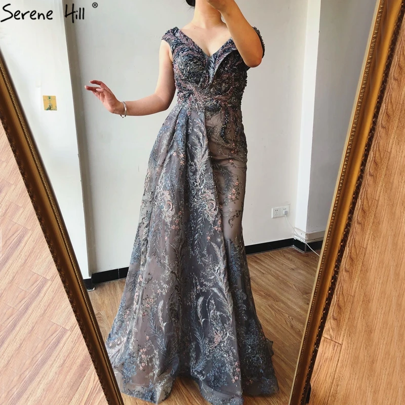 Дубай серый трапециевидной формы без рукавов Сексуальные вечерние платья