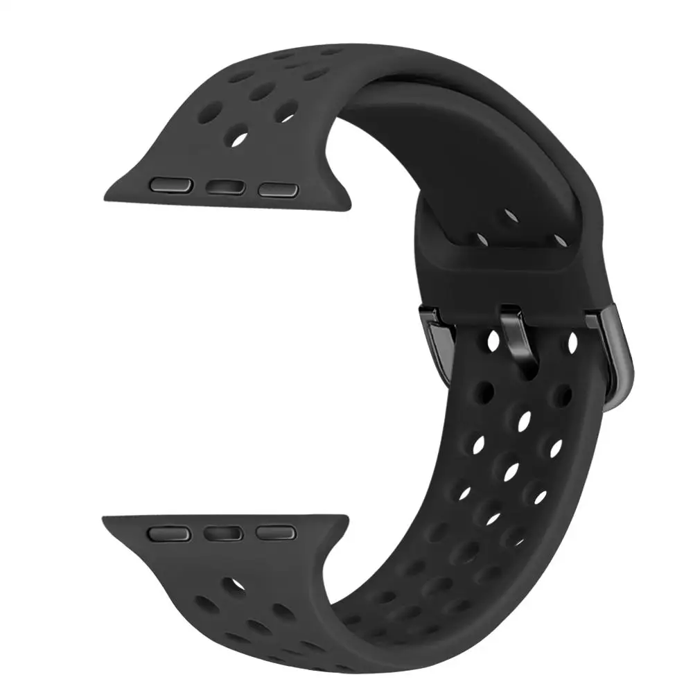 Ремешок силиконовый для Apple Watch band 5 4 3 44 мм 40 спортивный браслет iWatch 42 38 аксессуары